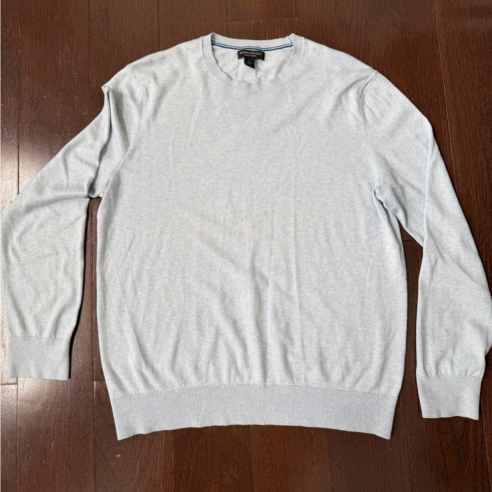 Banana Republic Men's Light Blue Crewneck Sweater